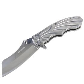 Hunt-Down 7" Grey Color Stainless Steel Spring Assisted knives With Belt Clip