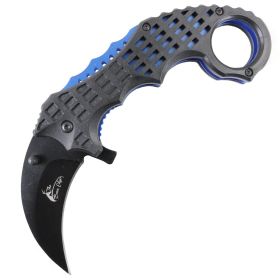 TheBoneEdge 6" Blue & Black Colors Ball Bearing Spring Assisted Knives With Belt Clip