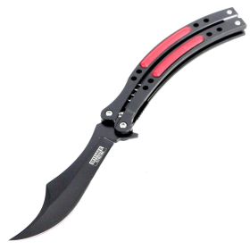 Defender-Xtreme 9.5" Spring Assisted Folding Knife Red Handle Stainless Steel