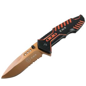 Defender Tactical Orange Spring Assisted Folding Knife 3CR13 Stainless Steel