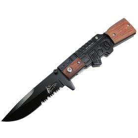 TheBoneEdge 8" Gun Style Folding Spring Assisted Knife Stainless Steel