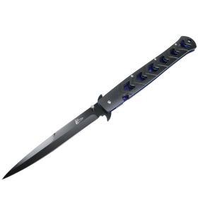 TheBoneEdge 13" Classic Style Folding Knife Handle Stainless Steel Blue