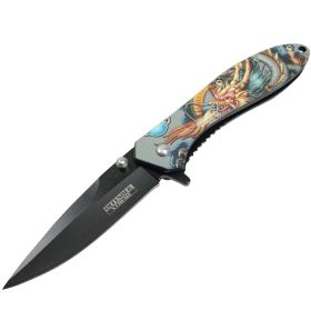 Defender-Xtreme Magic Dragon 7" Spring Assisted Folding Knife Stainless Steel