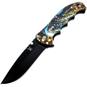 TheBoneEdge Muerte Spring Assisted Folding Knife 8.5" 3CR13 Stainless Steel