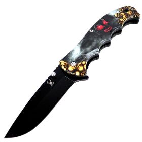 TheBoneEdge Red Eye Titan Spring Assisted Folding Knife 8.5" Stainless Steel