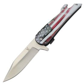 TheBoneEdge 8" USA Boot Handle Folding Spring Assisted Knife Staineless Steel