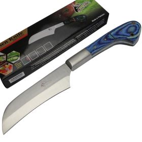 TheBoneEdge 10" Chef Kitchen Knife Blue Packawood Handle Stainless Steel Blade