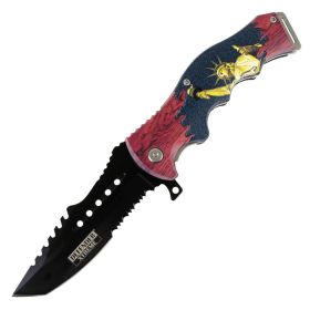Defender-Xtreme 8.5" Lady Liberty Spring Assisted Folding Knife Stainless Steel