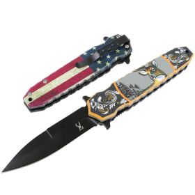 TheBoneEdge 8" Deer Spring Assisted Folding Knife Tactical Rescue Sharp Knives