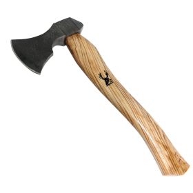TheBoneEdge 14.5" Hunting Axe Light Brown Wood Handle Stainless Steel With Sheath