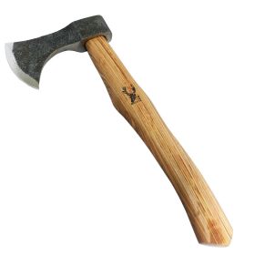 TheBoneEdge 15" Hunting Axe Light Brown Wood Handle Stainless Steel With Sheath