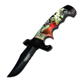 Defender-Xtreme 9" Havoc Dragon Handle Spring Assisted Folding Knife Belt Clip
