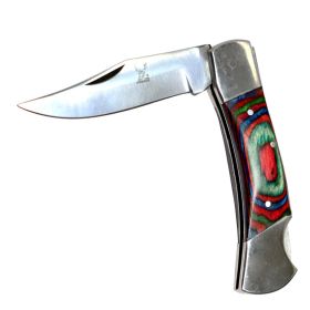 The BoneEdge 7" Classic Folding Knife Multi-Color Pakkawood Handle with Sheath