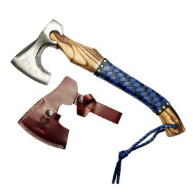 TheBoneEdge 18" Hunting Axe Brown Wood Handle Steel Blade With Sheath