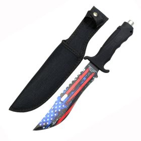 Defender-Xtreme 13" USA Flag Blade ABS Handle Hunting Knife With Sheath