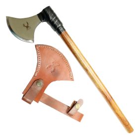 TheBoneEdge 19" Polish Finished Steel Blade Throwing Axe Wood Handle With Sheath