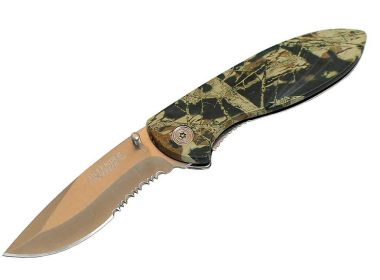 8" Camo Army Fatigue Folding Knife with Clip