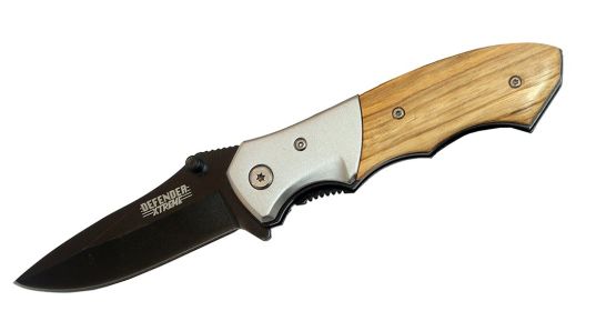 7.5" Carbon steel pocket Spring Assisted Knife wood handle
