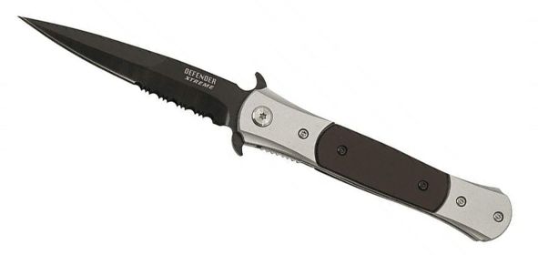 8" Spring Assisted Grey & Black Knife with Clip