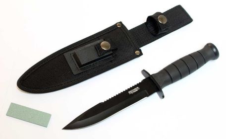 10.5" Hunting Knife With Sheath Carbon Steel Blade