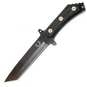 12 1/2" Carbon Steel Tactical Black Hunting Knife Full Tang