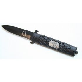 8" Black Folding Spring Assisted Knife Stainless Steel