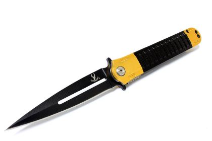 8" The Bone Edge Collection Black and Gold Spring Assisted Knife