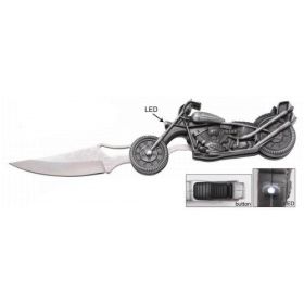 8" Folding Knife Sharp w/ a Motorcycle Handle