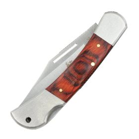6.5" Heavy Duty Metal With Wood Handle Folding Knife