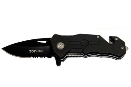 6" Spring Assisted Knife with Glass Breaker and Belt Cutter