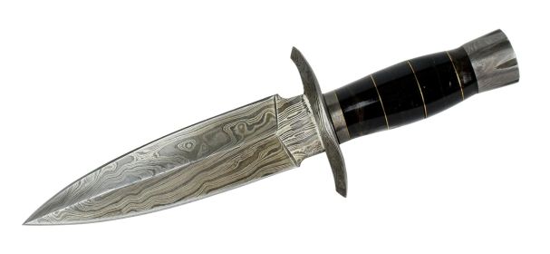 10" Pure Stainless Steel Black Horn Handle Hunting Knife Hand Made