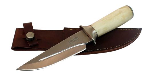 10" Pure Stainless Steel Real Camel Bone Handle Hunting Knife Hand Made