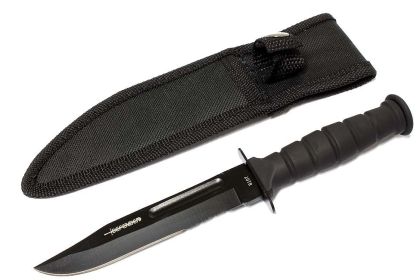 7.5" Mini Hunting Knife Black with Sheath