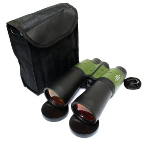 30x50 Black/Green Perrini High Quality Binoculars with Pouch  Sharp High View