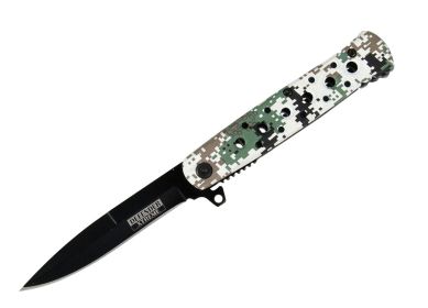 7.25" Defender Xtreme White Digital Camouflage Folding Spring Assisted Knife
