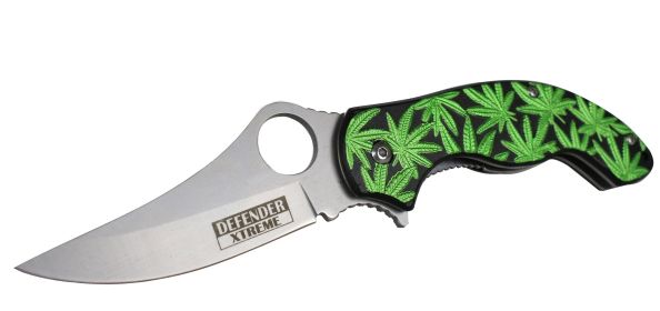 7.5" Defender Xtreme Spring Assisted 420 Friendly Knife Silver Black