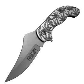 7.5" Defender Xtreme Spring Assisted 420 Friendly Knife Silver Bronze