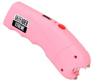 5.25" Pink DefenderXtreme Stun Gun and Flashlight W/ Carrying Pouch
