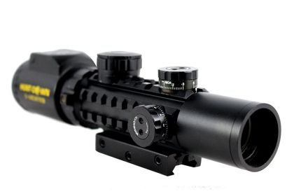 Hunt-Down Black Matte 2-6x28TEB R/G Range Finder Compact Hunting Rifle Scope