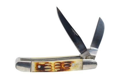 5.5" Folding Pocket Dual Blade Knife with Vinyl Sheath