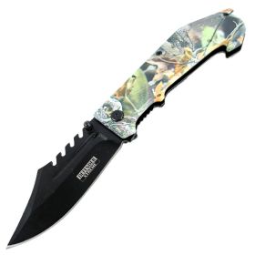 Defender Xtreme 8.5" Spring Assisted Tactical Survival Knife Spring Leaves Handle