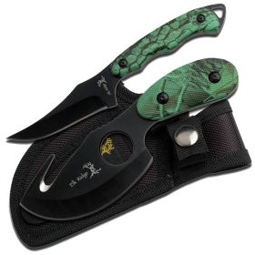 Elk Ridge 2 Pcs 7" & 6.5" Hunting Knife Tactical Camo Coated Handle Stainless Steel