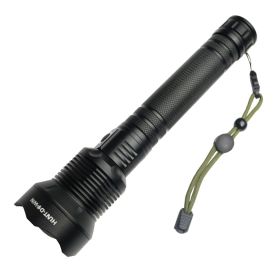 Hunt-Down High Powered Top Bright Focus Self-Defence 2000 Lumens Black Flashlight