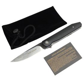 Hunt-Down 8" Black Linerlock Ball Bearing Folding Knife G10 Handle With Box