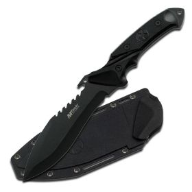Mtech 10.75" All Black Full Tang Drop Point Blade Survival Knives With Sheath