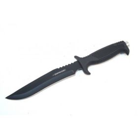 12.5" Tactical Hunting Knife Carbon Steel Blade Black