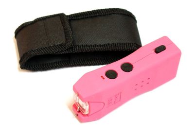 4" Pink 800 KV Flashlight LED Stun Gun Safety Switch
