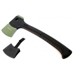 13" Black And Green Tactical Axe With Hard Plastic Sheath