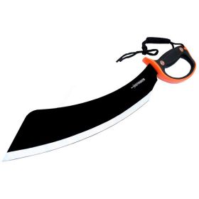 21" Black & Silver Machete with A Black Orange Handle & Sheath