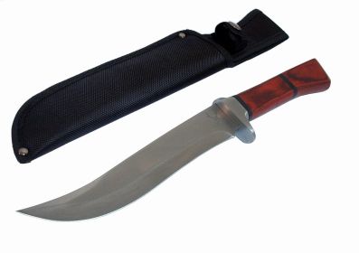 13.5" Stainless Steel Blade Wood Handle Hunting Knife The Bone Edge Collection Series with Sheath